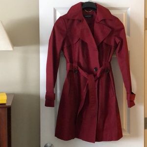 Rare Red Ellen Tracy Trench Coat, Size M